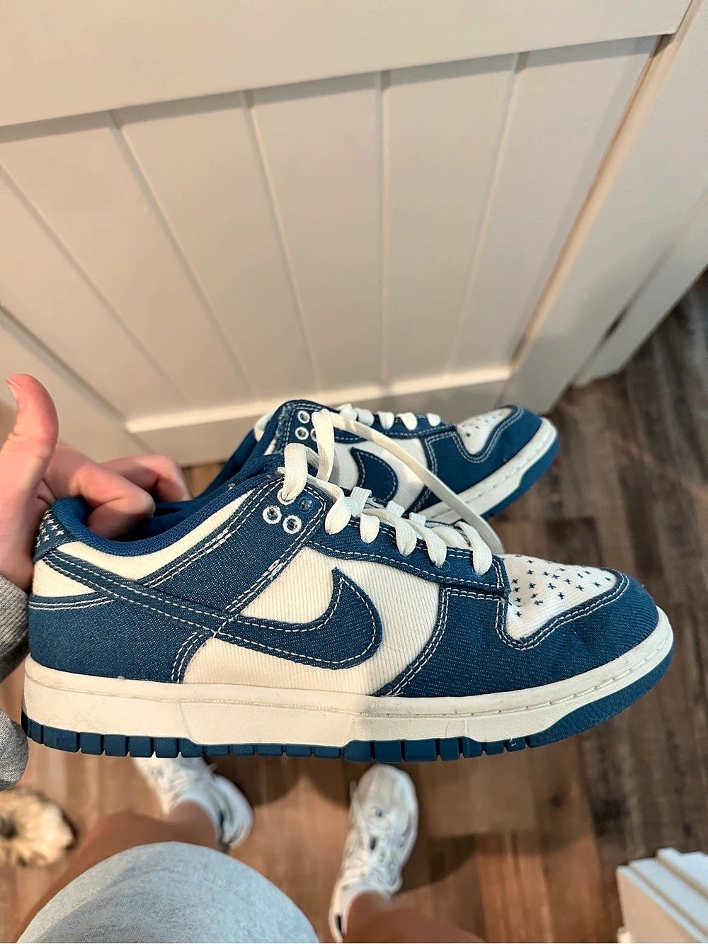 Nike Dunk Low Sneakers Blue & White MENS 6, WOMENS 8